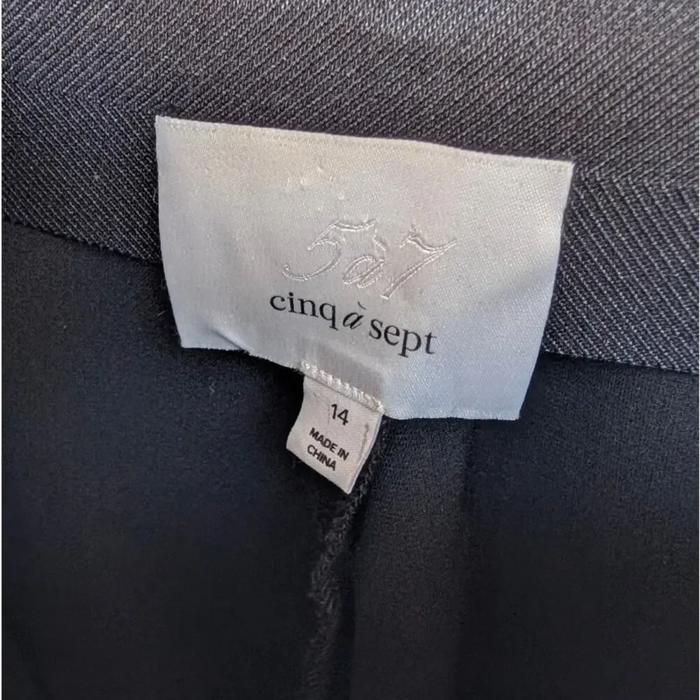 Cinq à Sept Brianne Tailored Pants Womens 14 Black High-rise Slim Fit Ankle